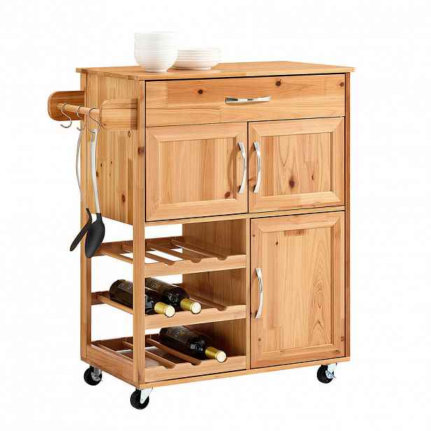 SoBuy KUCHYŇSKÝ VOZÍK s 1 zásuvkou 75x38x86cm Rustikální