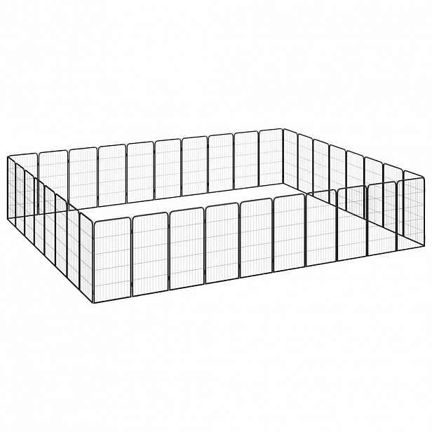 vidaXL 36panelová ohrádka pro psy černá 50 x 100 cm práškovaná ocel