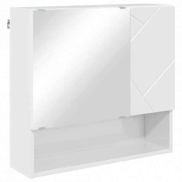 vidaXL Zrcadlová skříň Vysoce lesklá bílá 59 x 17 x 55 cm