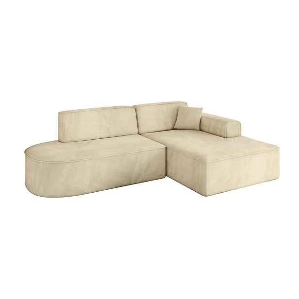 ALTDECOR ROHOVÁ SEDAČKA s otomanem, pravá IREA-L1-v3 232x165x77 Béžová Velur