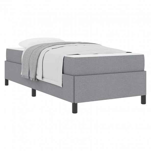 vidaXL Postel s boxspringem Světle šedá 90 x 200 cm textil