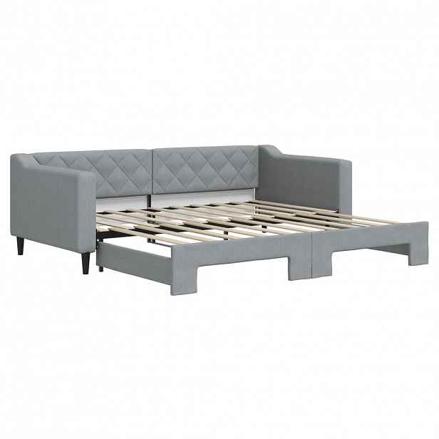 vidaXL Válenda s přistýlkou světle šedá 90 x 190 cm textil