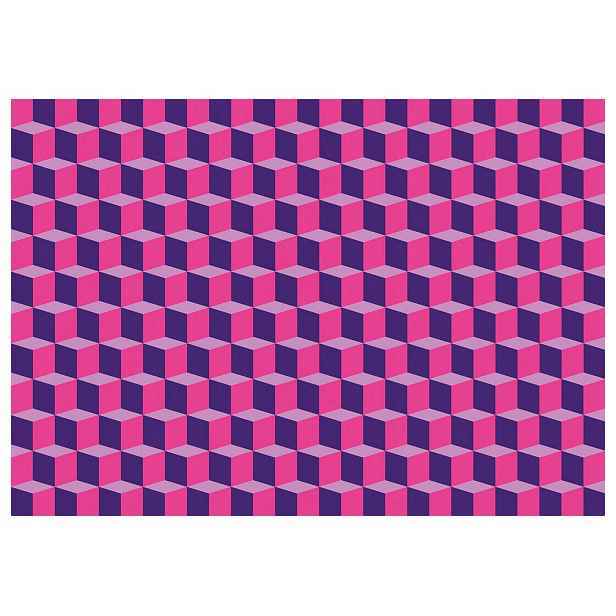 Fototapeta 3D Geometrické Fialovo-růžové Kostky Iluze 250x175 lepidlo