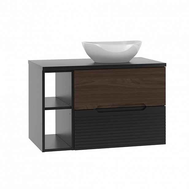 Petits-meubles UMYVADLO 80.6cm Sylla Černá a dřevěná