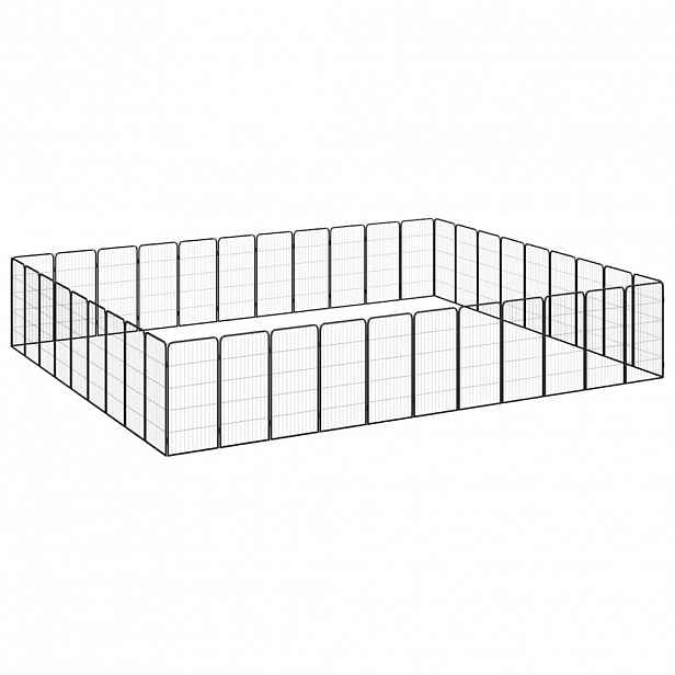 vidaXL 40panelová ohrádka pro psy černá 50 x 100 cm práškovaná ocel