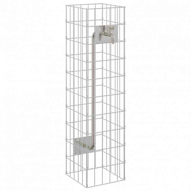 vidaXL Gabionový kohoutek 4 ks Stříbrná 25 x 25 x 100 cm
