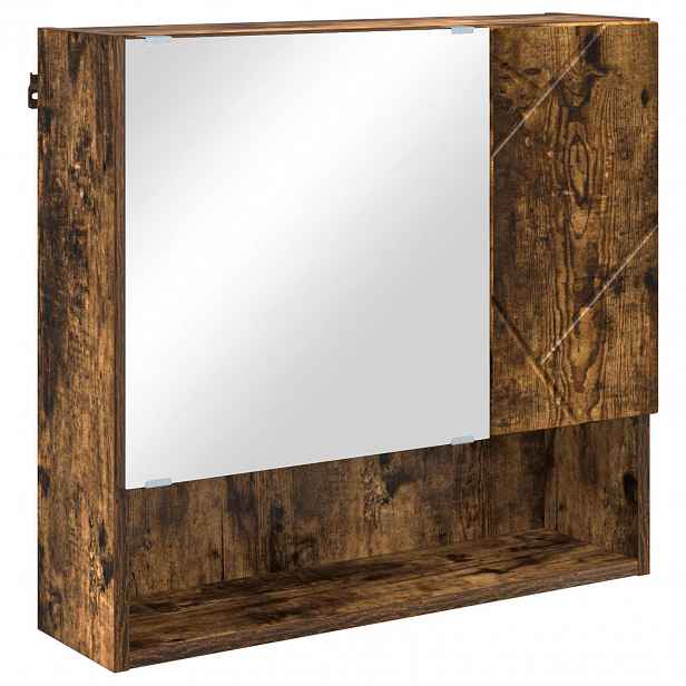 vidaXL Zrcadlová skříň Kouřový dub 59 x 17 x 55 cm Kompozitní dřevo