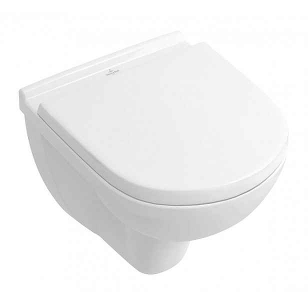 Villeroy & Boch O.novo - Závěsné WC Compact, se sedátkem SoftClosing, CeramicPlus, alpská bílá 5688H1R1