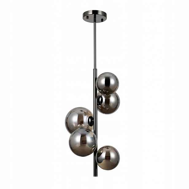 Závěsná lampa Lustr Canello Černý Chrom 5xG9 Kouřově šedá Italux
