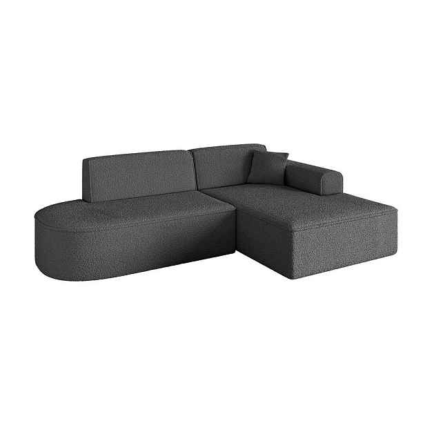ALTDECOR ROHOVÁ SEDAČKA s otomanem, pravá IREA-L1-v3 232x165x77 Šedá Buklé