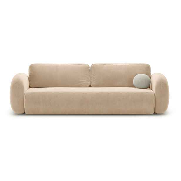 Béžová sametová rozkládací/s úložným prostorem pohovka 262 cm Tonale – Cosmopolitan Design