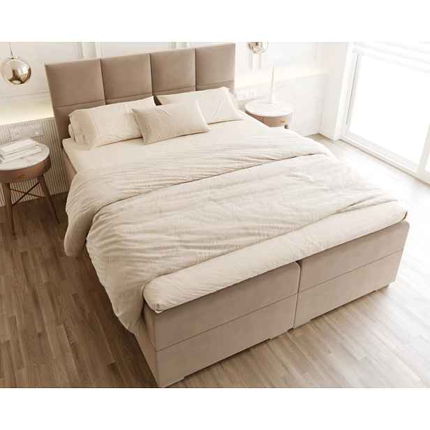 FDM Manželská postel PORTLAND Boxspring | Mouse 180 x 200 cm