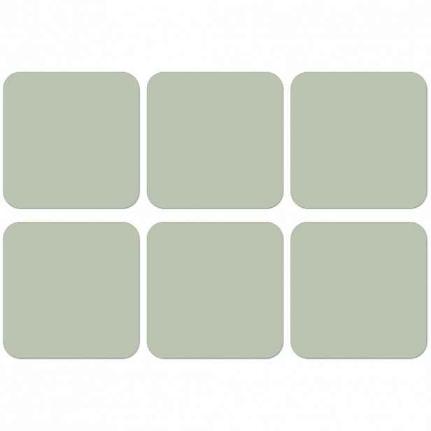 MuchoWow SADA 6 PODTÁCKŮ POD SKLENIČKY Mátově zelená - jednobarevná 10x10 cm