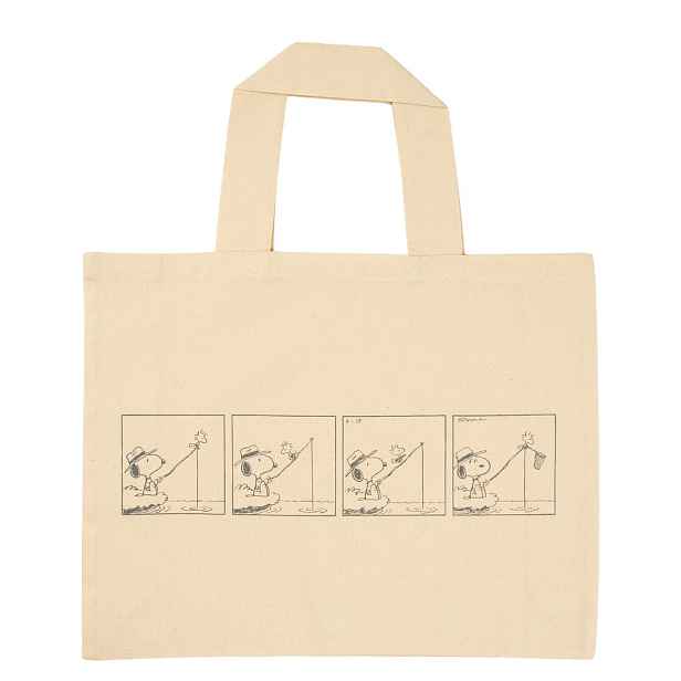 PEANUTS Taška bavlněná velká komiks rybaření