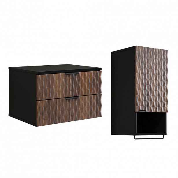 Petits-meubles KOUPELNOVÝ NÁBYTEK 63cm Nevia 2er-Set Dřevo a černá