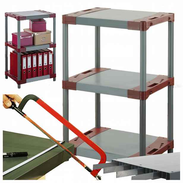 Plastový regál do sklepa Vyztužený 98x80x46 cm 97%RECYKLOVATELNÝ Eco