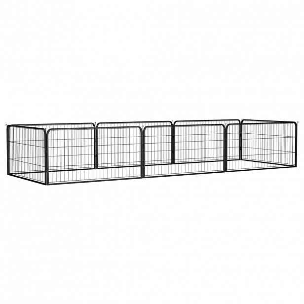 vidaXL 8panelová ohrádka pro psy černá 100 x 50 cm práškovaná ocel