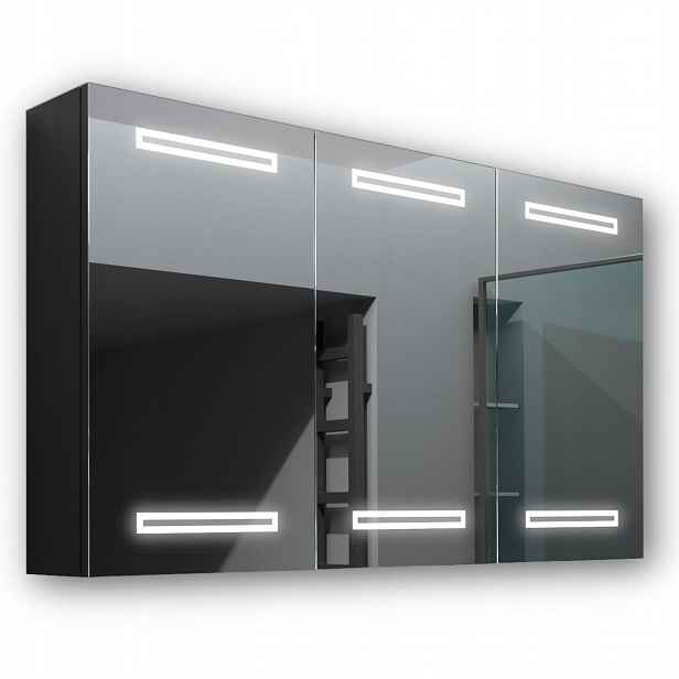 Dřevěná skříňka 120x70 Led zrcadlo Mars Černá