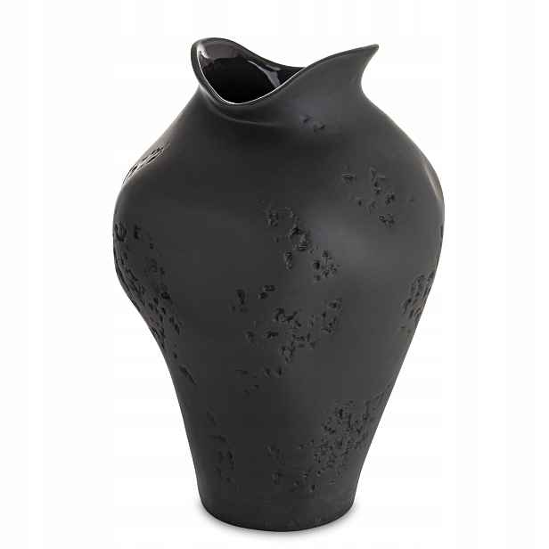 Elegantní černá porcelánová váza ve flakonu, zdobená výškou 30 cm, dekorace