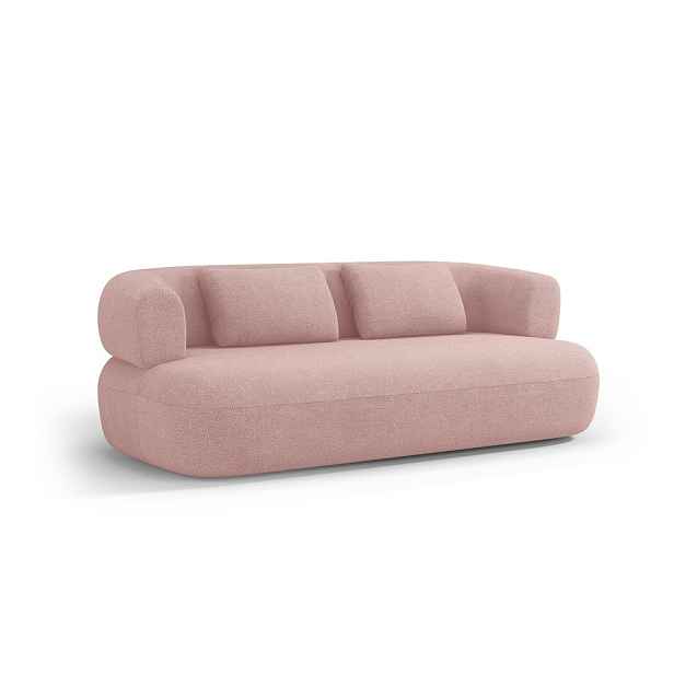 Světle růžová pohovka z textilie bouclé 178 cm Jenny – Micadoni