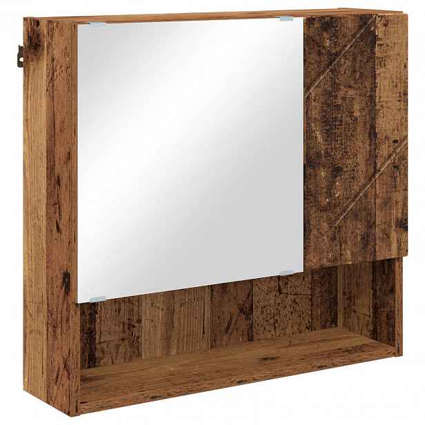 vidaXL Zrcadlová skříň Staré dřevo 59 x 17 x 55 cm Kompozitní dřevo