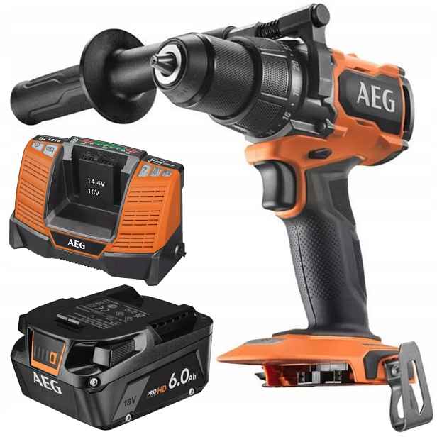 Aeg aku vrtačka s příklepem 18 V nabíječka BL1418 Akumulátor 6.0 Ah