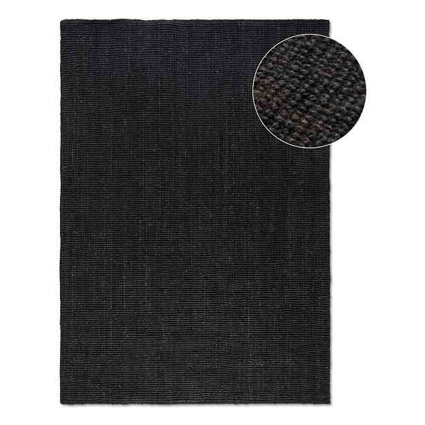 Černý jutový koberec 60x90 cm Bouclé – Hanse Home