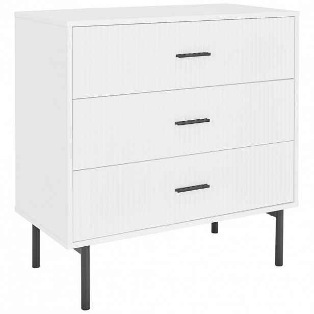 MID.YOU KOMODA, černá, bílá, 80/80/40 cm