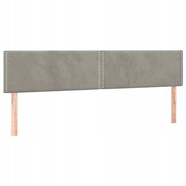 Opěrky Hlavy Do Postele 90 x 5 x 78/88 cm, světle šedá samet sada 2 kusů