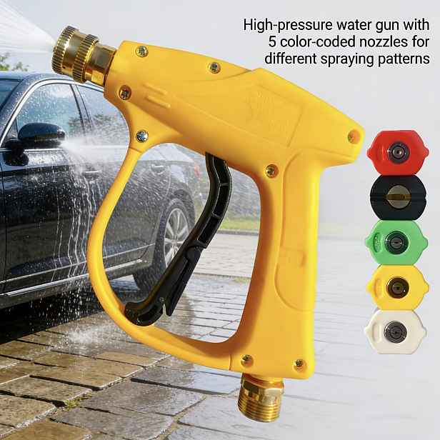 TEMU Vysokotlaká mycí pistole, 4000 PSI, vysokotlaký vodní a sada 5barevných rychlospojek, volitelný hadicový konektor M22-14