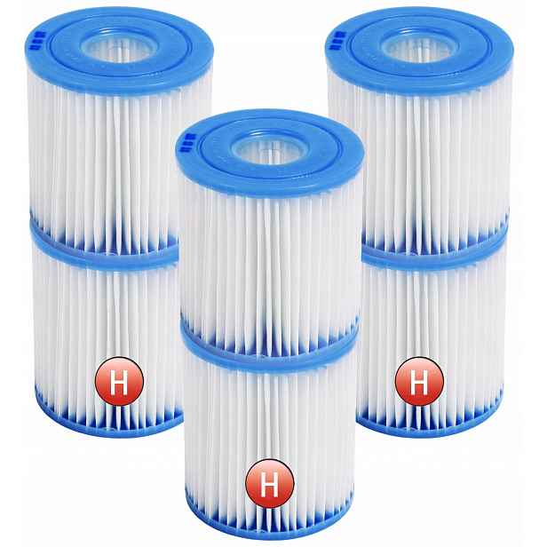 6 x Filtr Bazénového Čerpadla 28602 Intex Filtry Filtrační Vložka Typ H