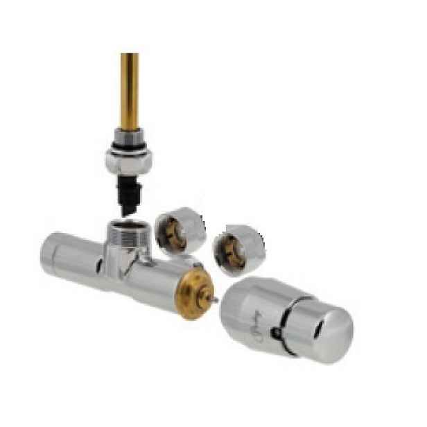 HS Unico - připojovací radiátorová armatura jednobodová pravá; s termostatickou hlavicí napravo; pro PEX; ALPEX 16mm - lesklý chrom