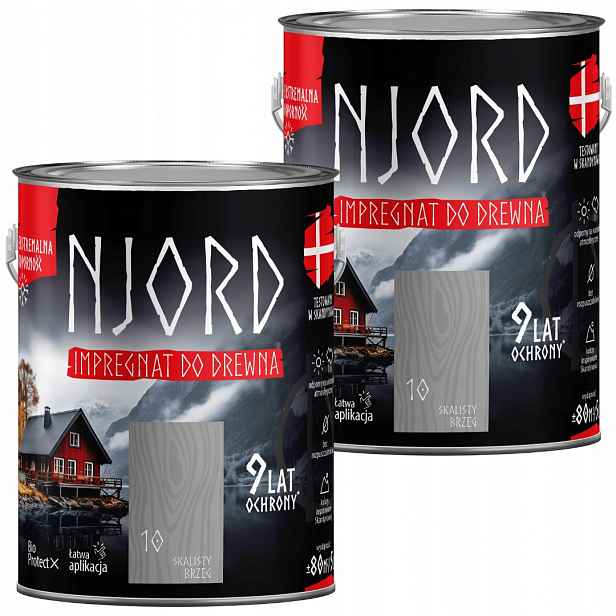 Njord Impregnat Na Dřevo 10L Skalnatý Okraj Sada 2x5L