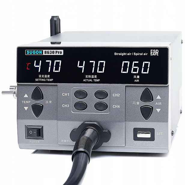 Sugon 8630 Pro 1300W Pájecí stanice Hot Air 500C 200 l/min