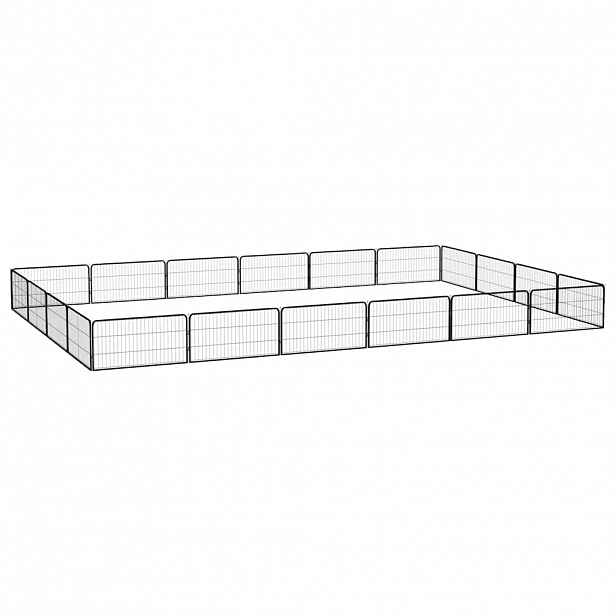 vidaXL 20panelová ohrádka pro psy černá 100 x 50 cm práškovaná ocel