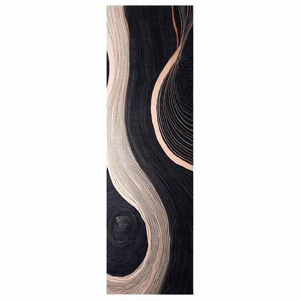 vidaXL Kuchyňský koberec Černá 150 x 45 cm samet