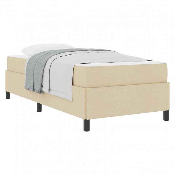 vidaXL Postel s boxspringem Krémová 90 x 200 cm textil