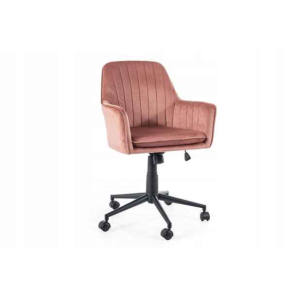 Kancelářská otočná židle Q-886 Velvet růžová židle Sig