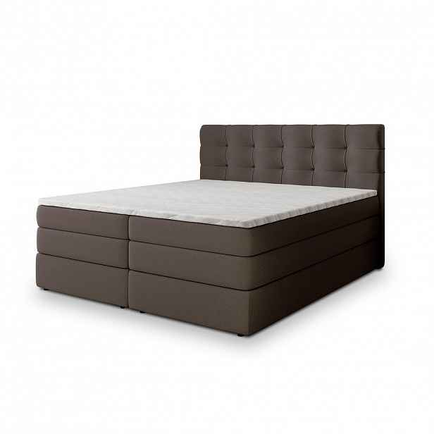 MASSENO POSTEL BOXSPRING AREZI 180x200 cm, s matrací a úložným prostorem, hnědá