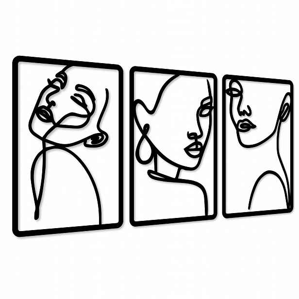 Obrazy Do Obývacího Pokoje Obraz Ažurový Triptych Nástěnná Dekorace 120 cm Žena