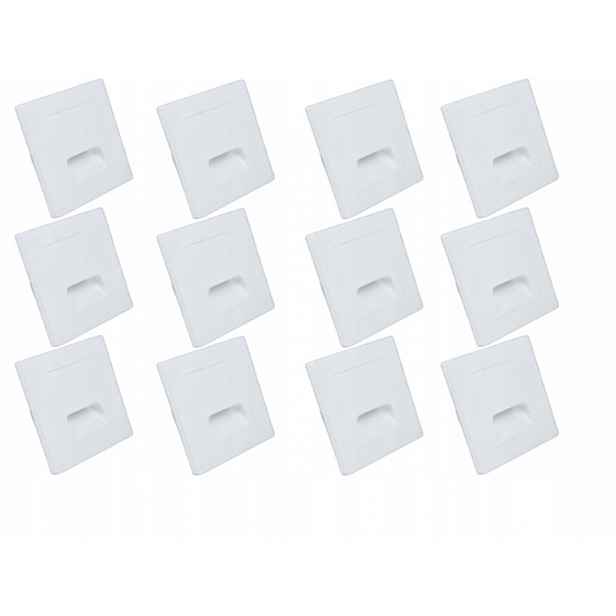 12x Schodišťová lampa Halogen Led 230V bílá