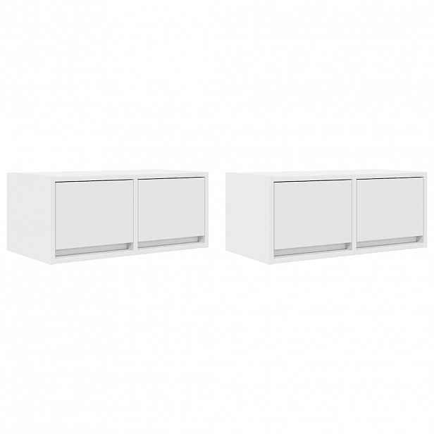 vidaXL TV skříňky 2 ks Bílá 60x31x25,5 cm Dřevěná konstrukce
