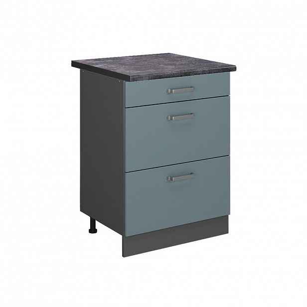 Vicco SPODNÍ SKŘÍŇKA KUCHYŇSKÉ LINKY R-Line Modrošedá 60 cm se zásuvkami, PD Antracit