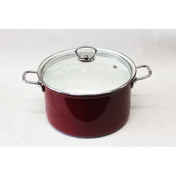 BELIS - Hrnec smalt a skleněná poklice 18cm 2,8l ECO-CERAM