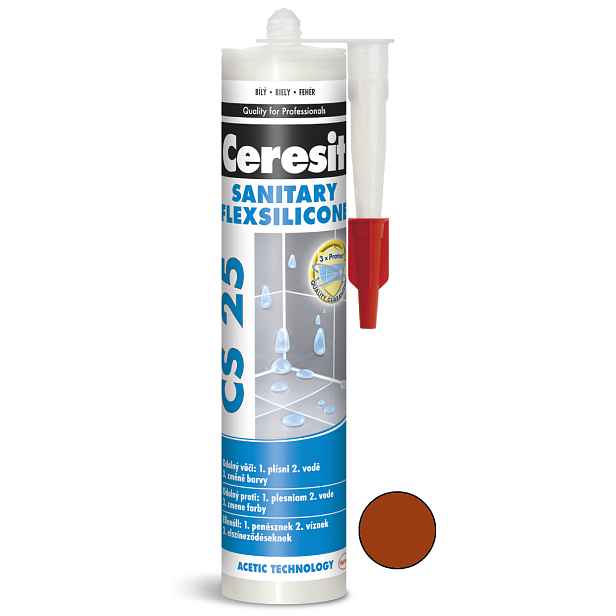 Tmel silikonový sanitární Ceresit CS 25 clinker 280 ml