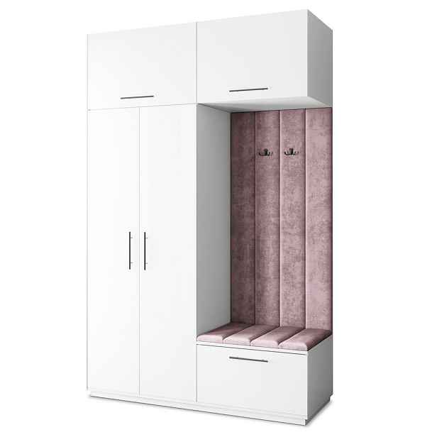 MASSENO MODERNÍ PŘEDSÍŇOVÁ SESTAVA REMA, 150/240/60 cm, bílá