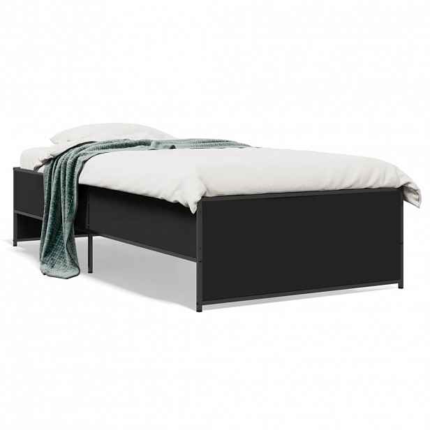 vidaXL Rám postele černý 75 x 190 cm kompozitní dřevo a kov