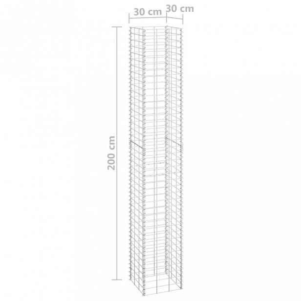 Gabionový vyvýšený záhon 3 ks kov Dekorhome 30x30x200 cm