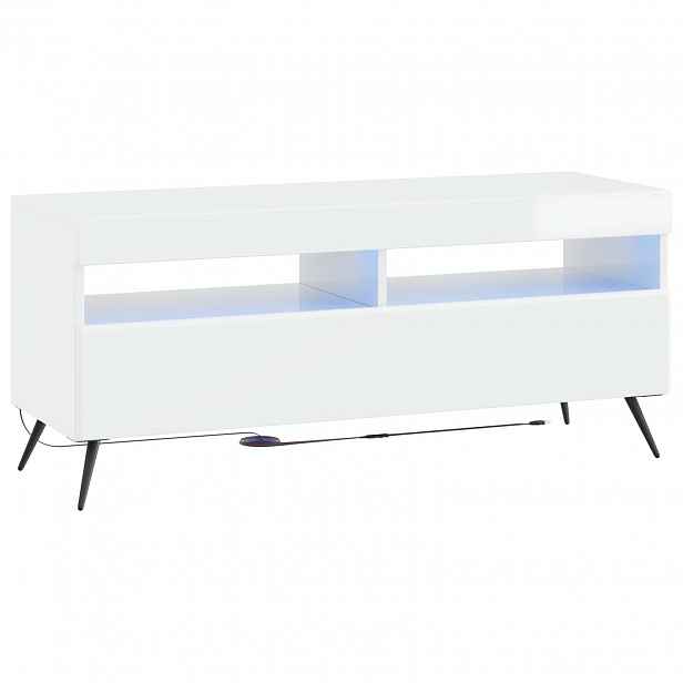 vidaXL LED TV skříň Bílá s vysokým leskem Kompozitní dřevo