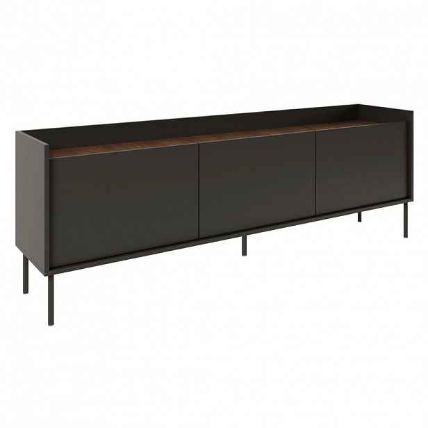 Selsey TV stolek Tovi Černý / Dekor ořech 175/58/36 cm